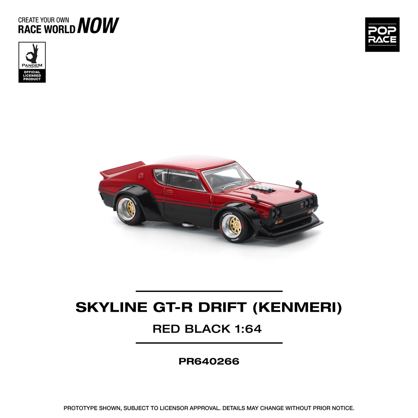 Nissan Skyline Kenmeri Red / Black -Pop Race (PRE ORDEN)