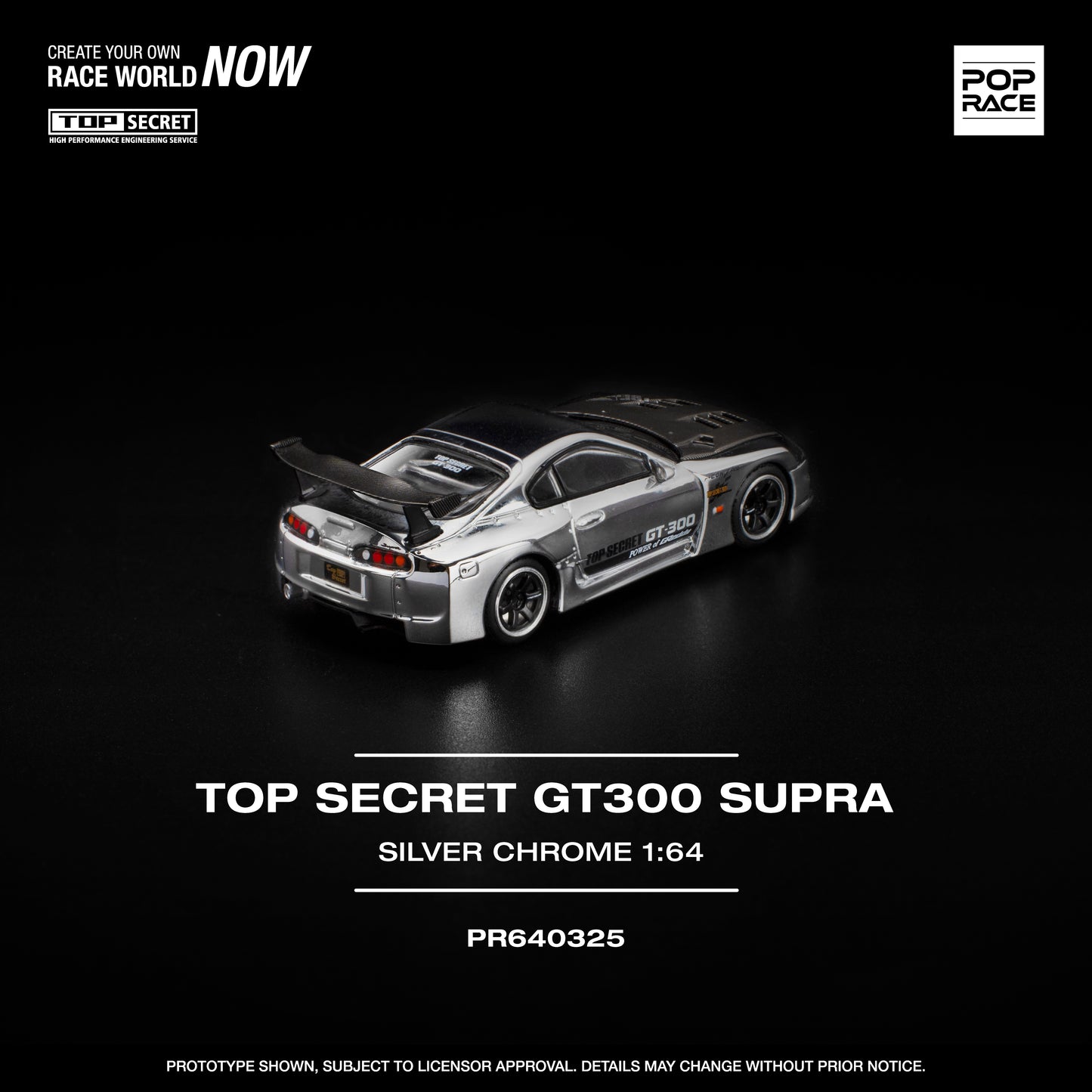 Toyota Supra Top Secret Silver Chrome - (PRE ORDEN)