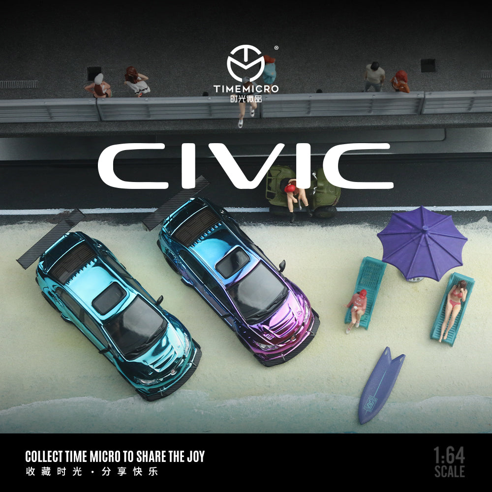 Honda Civic FD2 Blue Chrome - Time Micro (POR PEDIDO)