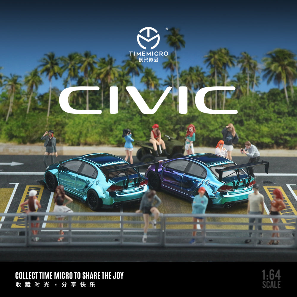 Honda Civic FD2 Blue Chrome - Time Micro (POR PEDIDO)