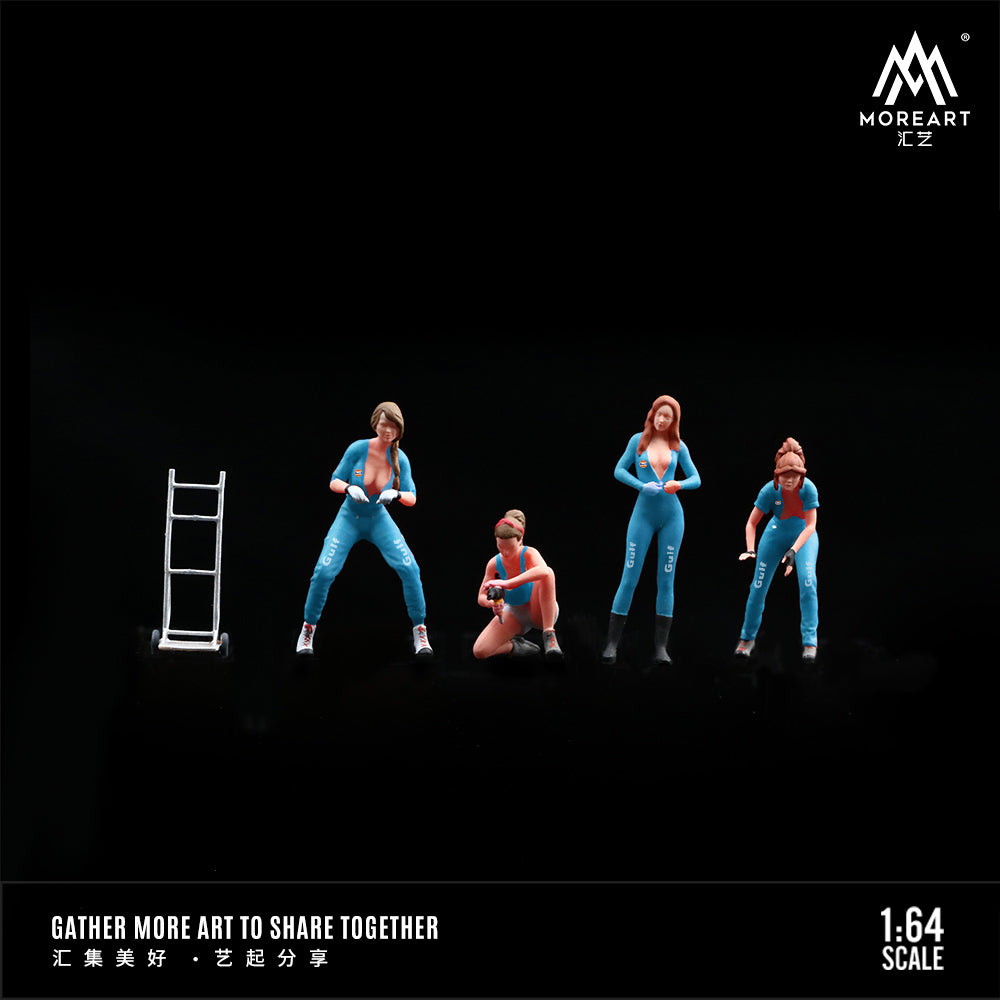 Set de 5 Figuras Gulf Car repair girl - MoreART (BAJO PEDIDO)