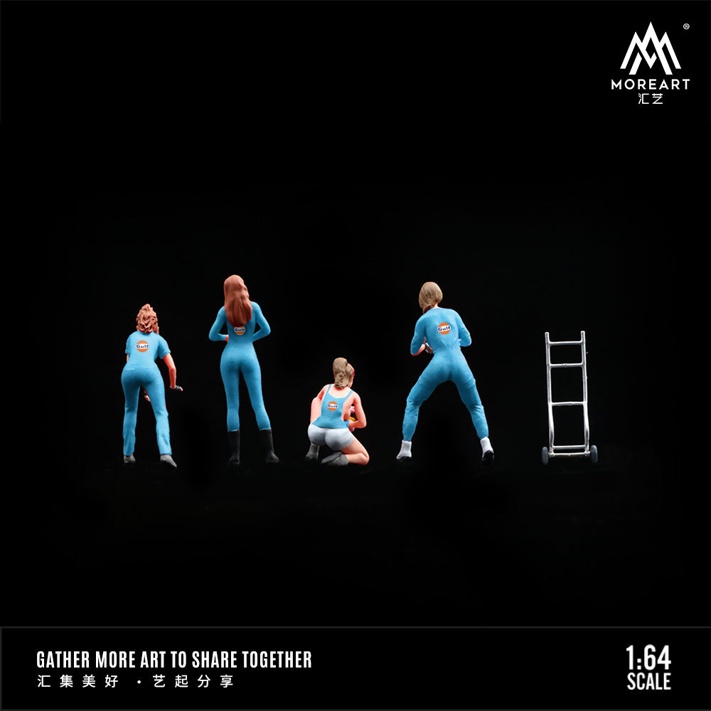 Set de 5 Figuras Gulf Car repair girl - MoreART (BAJO PEDIDO)