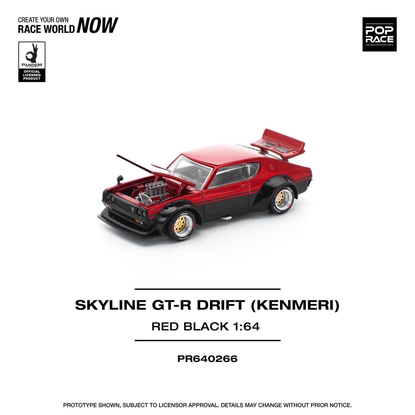 Nissan Skyline Kenmeri Red / Black -Pop Race (PRE ORDEN)