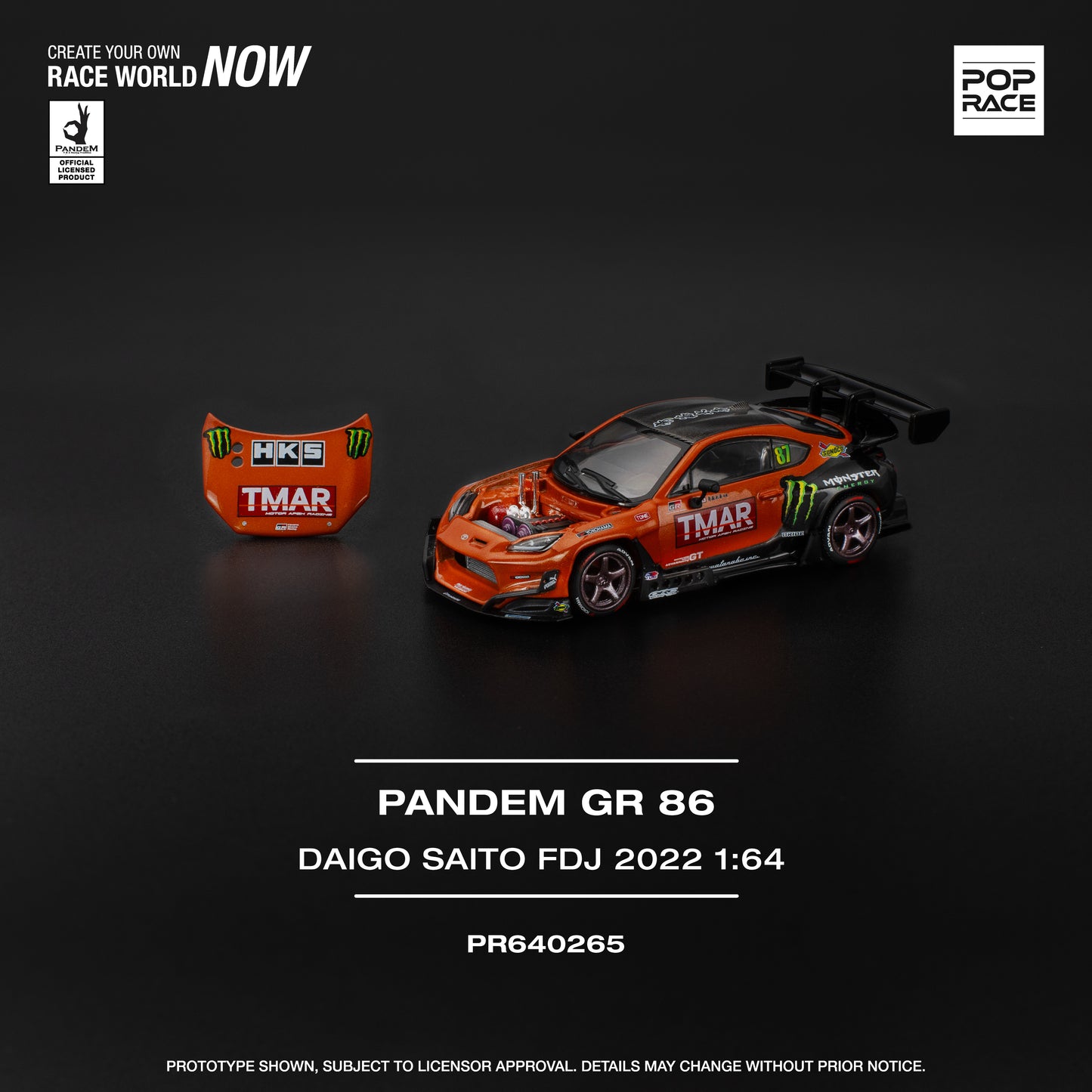 Toyota Pandem GR 86 - DAIGO SAITO FORMULA DRIFT JAPAN 2022 - Pop Race (PRE ORDEN)