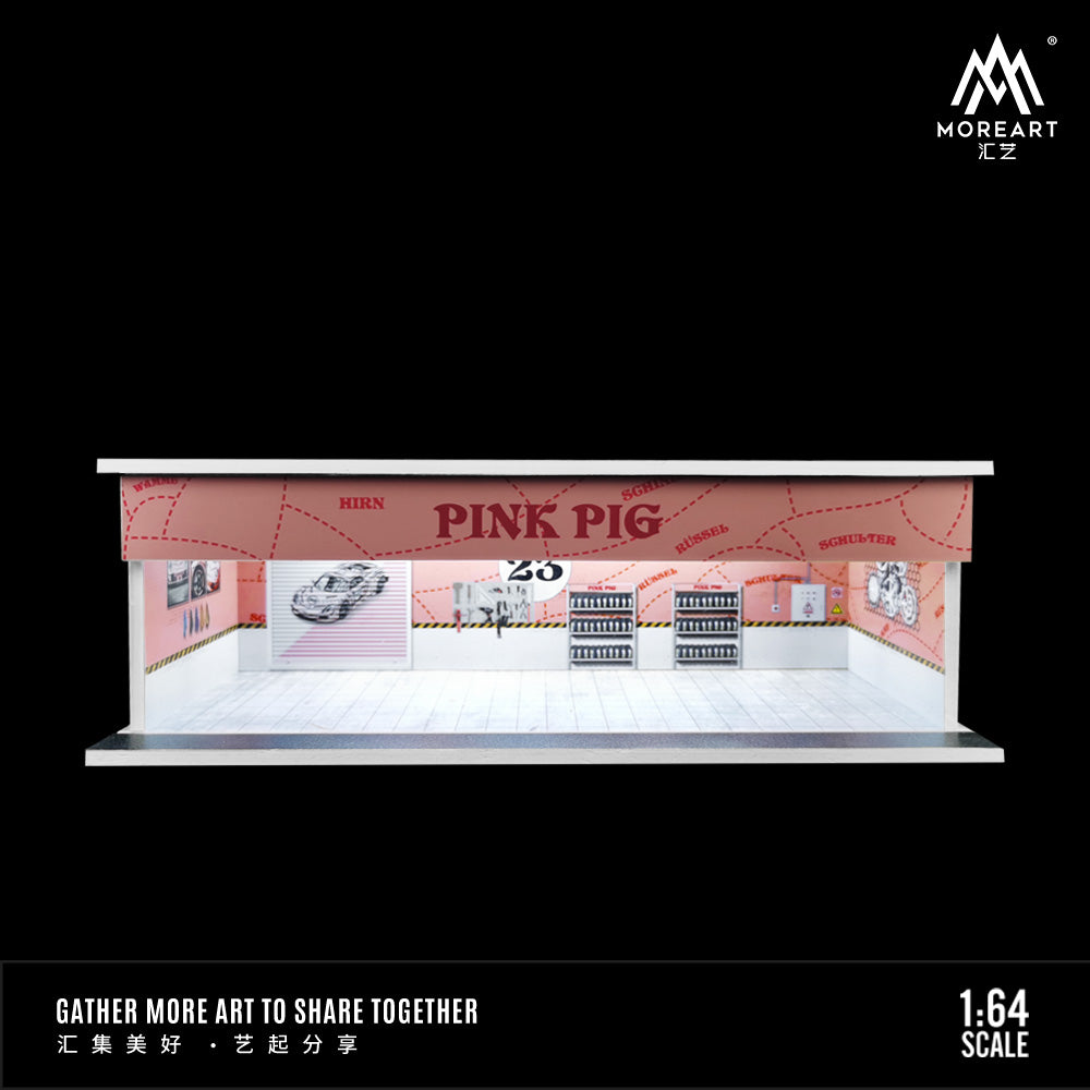 Parqueo Talleres Marlboro y Porsche Pink Pig Diorama - MoreART (BAJO PEDIDO)
