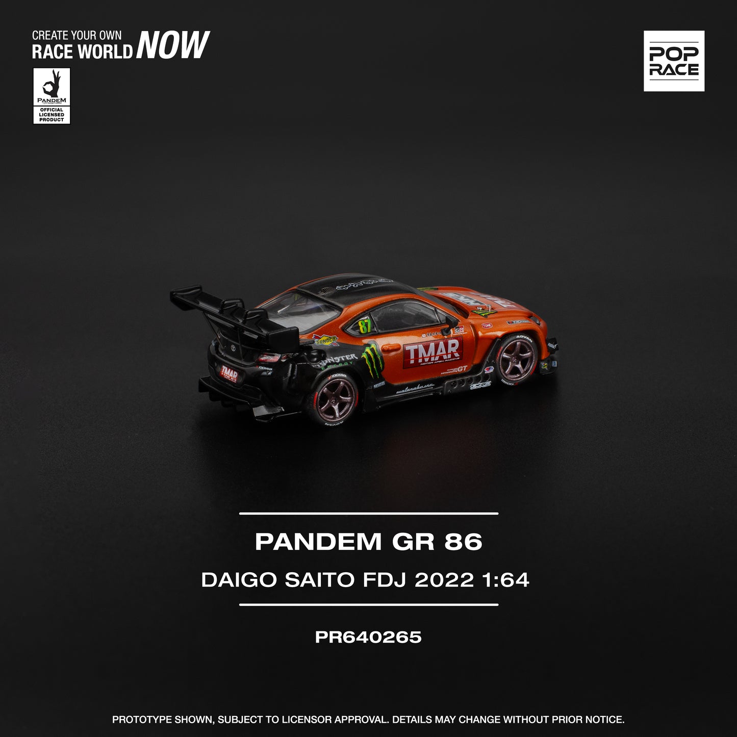 Toyota Pandem GR 86 - DAIGO SAITO FORMULA DRIFT JAPAN 2022 - Pop Race (PRE ORDEN)