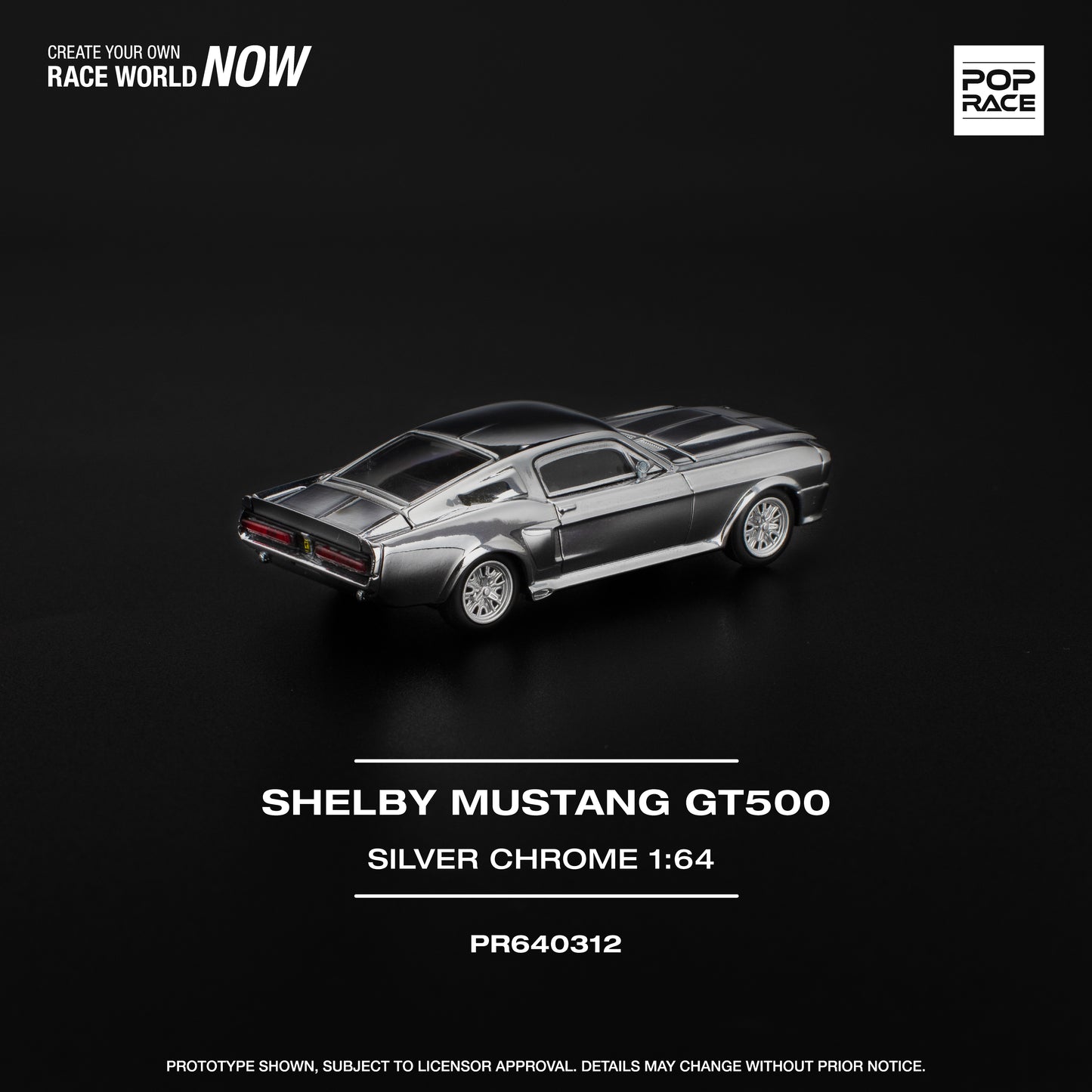 Ford Shelby Mustang G500 SILVER CHROME - Pop Race (PRE ORDEN)