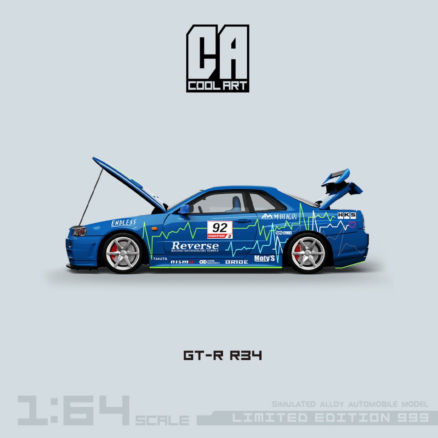 Nissan Skyline GT-R R34 Reverse Racing - Cool Art (POR PEDIDO)