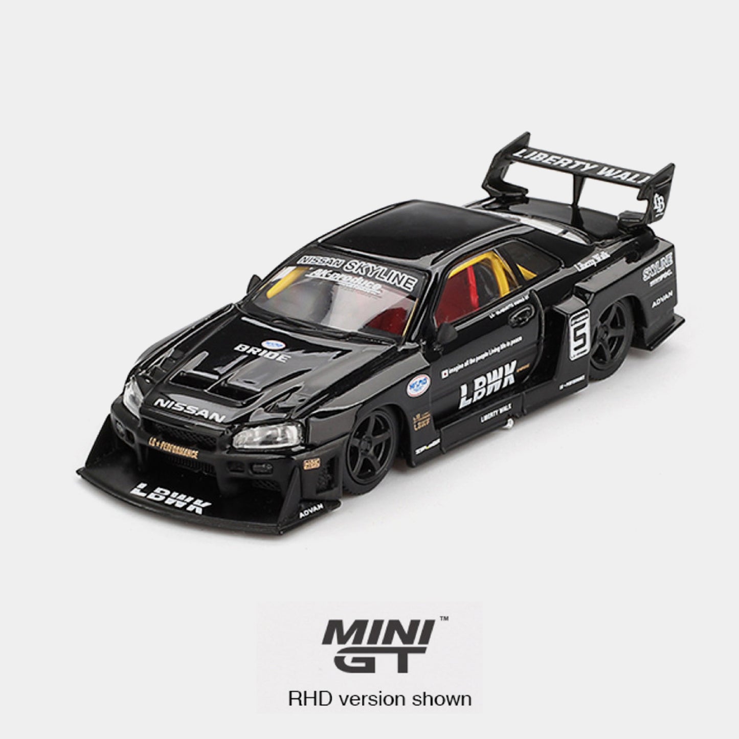 Nissan Skyline GT-R GTR R34 Nissan LB-ER34 Super Silhouette (Black) - Mini GT (PRE ORDEN)