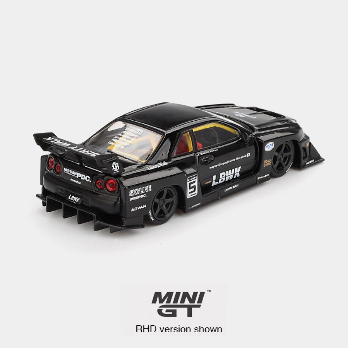 Nissan Skyline GT-R GTR R34 Nissan LB-ER34 Super Silhouette (Black) - Mini GT (PRE ORDEN)