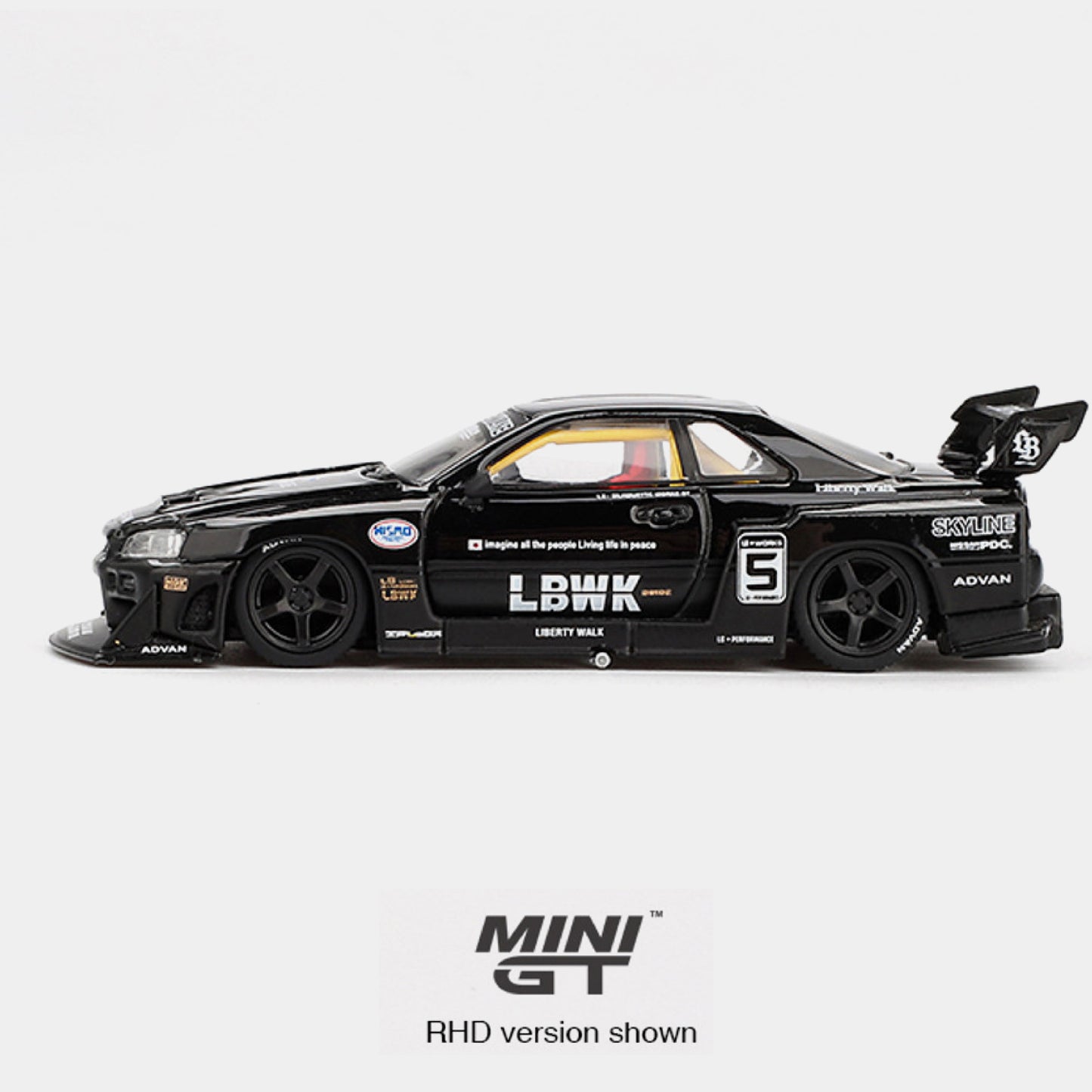 Nissan Skyline GT-R GTR R34 Nissan LB-ER34 Super Silhouette (Black) - Mini GT (PRE ORDEN)