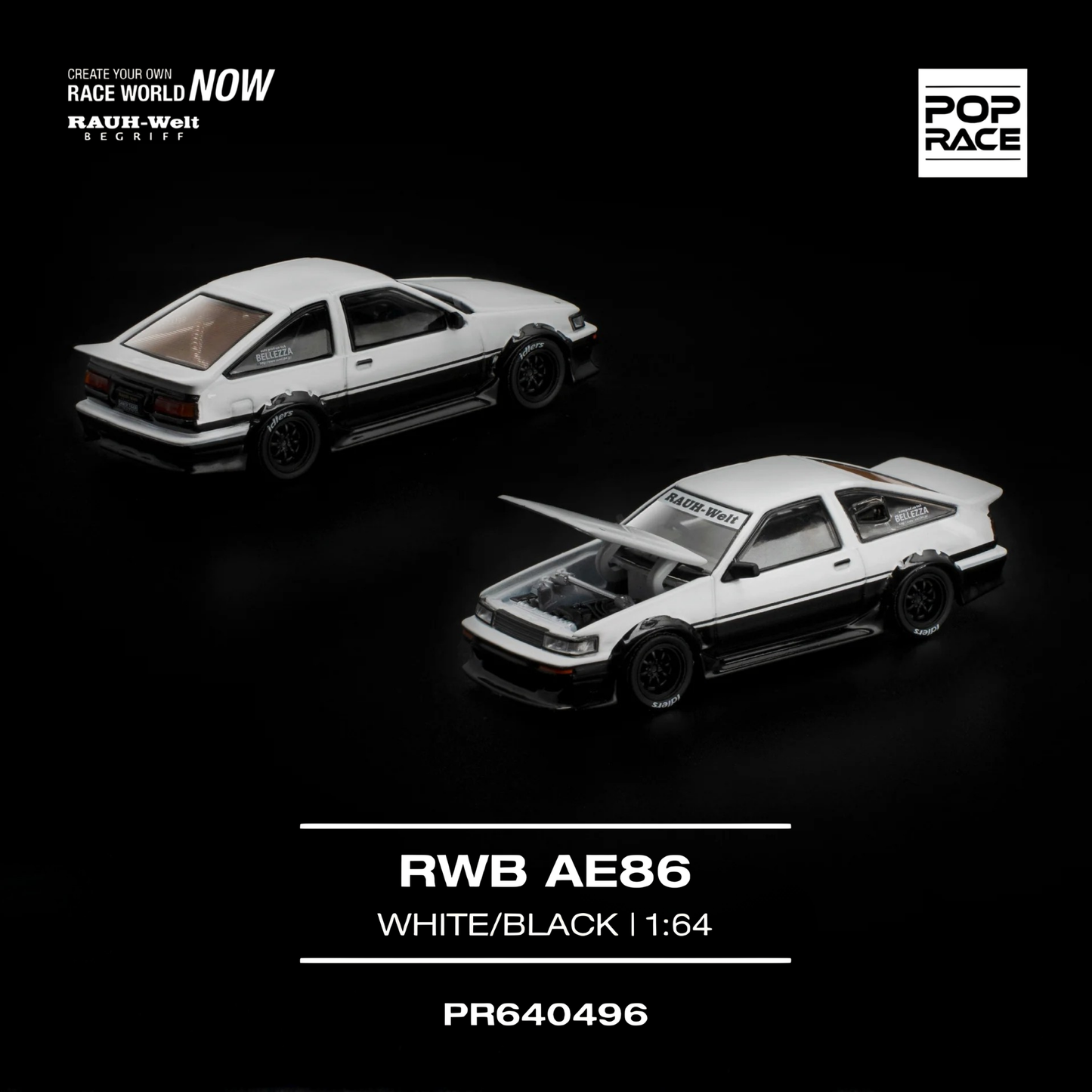RWB AE86 - White Black (PRE ORDEN)