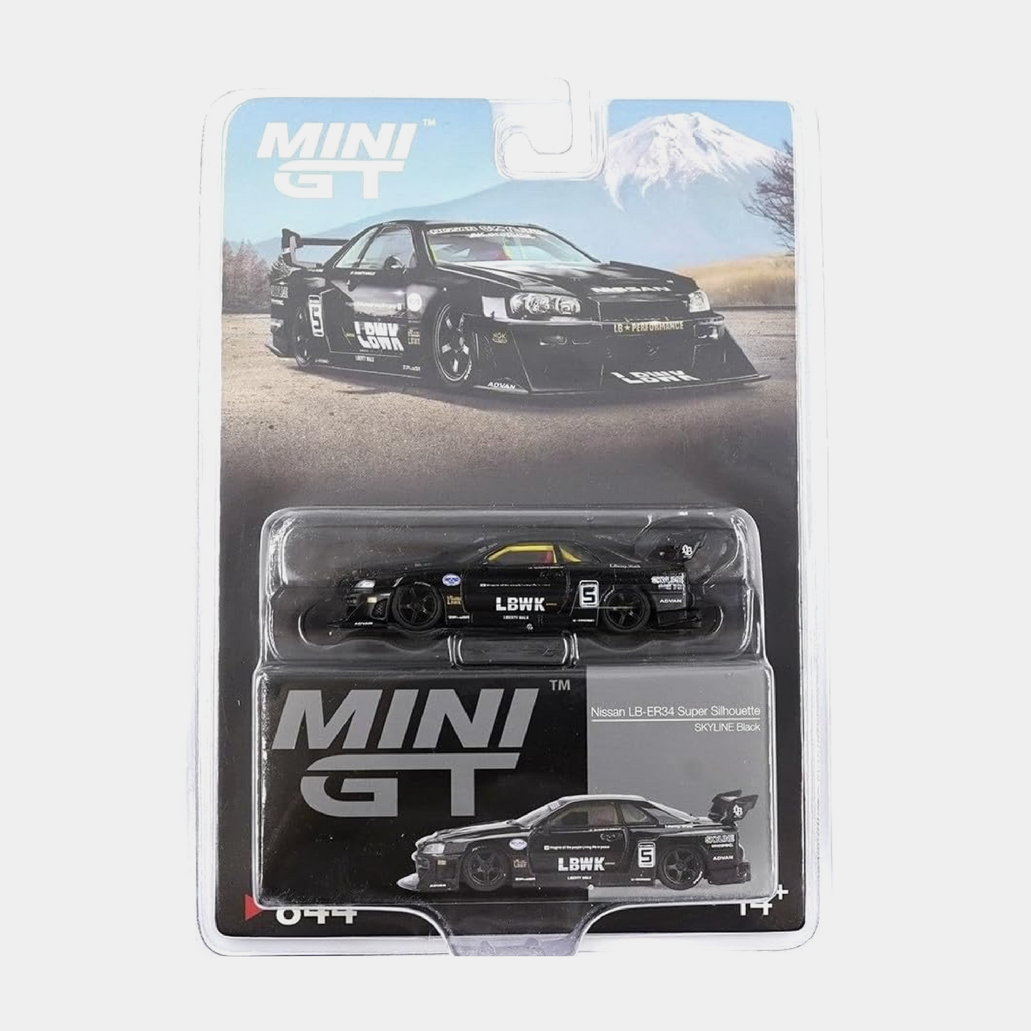 Nissan Skyline GT-R GTR R34 Nissan LB-ER34 Super Silhouette (Black) - Mini GT