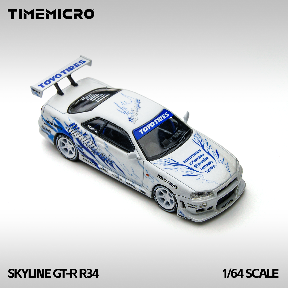 Nissan Skyline R34 Flame Livery White - Time Micro (POR PEDIDO)