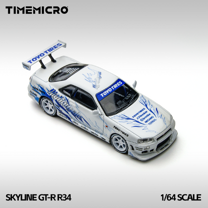 Nissan Skyline R34 Flame Livery White - Time Micro (POR PEDIDO)
