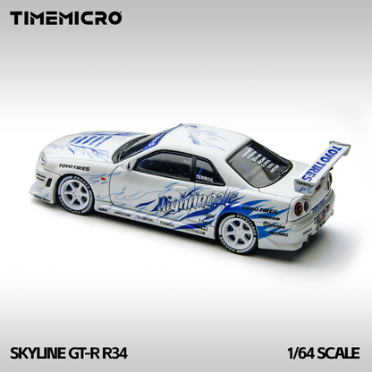 Nissan Skyline R34 Flame Livery White - Time Micro (POR PEDIDO)