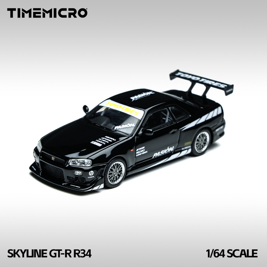 Nissan Skyline R34 Black & White - Time Micro (POR PEDIDO)