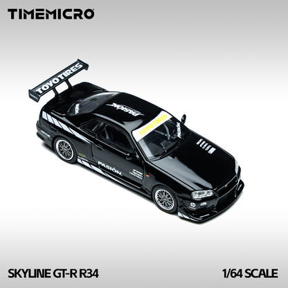 Nissan Skyline R34 Black & White - Time Micro (POR PEDIDO)