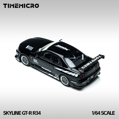 Nissan Skyline R34 Black & White - Time Micro (POR PEDIDO)