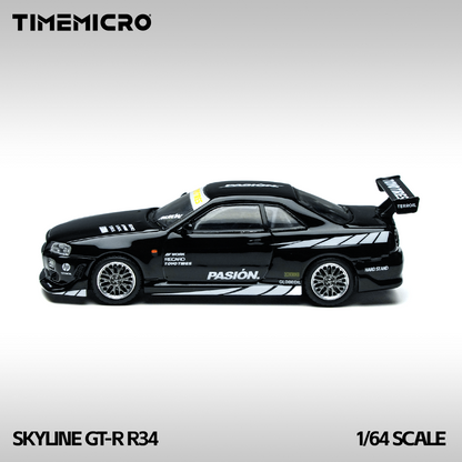 Nissan Skyline R34 Black & White - Time Micro (POR PEDIDO)