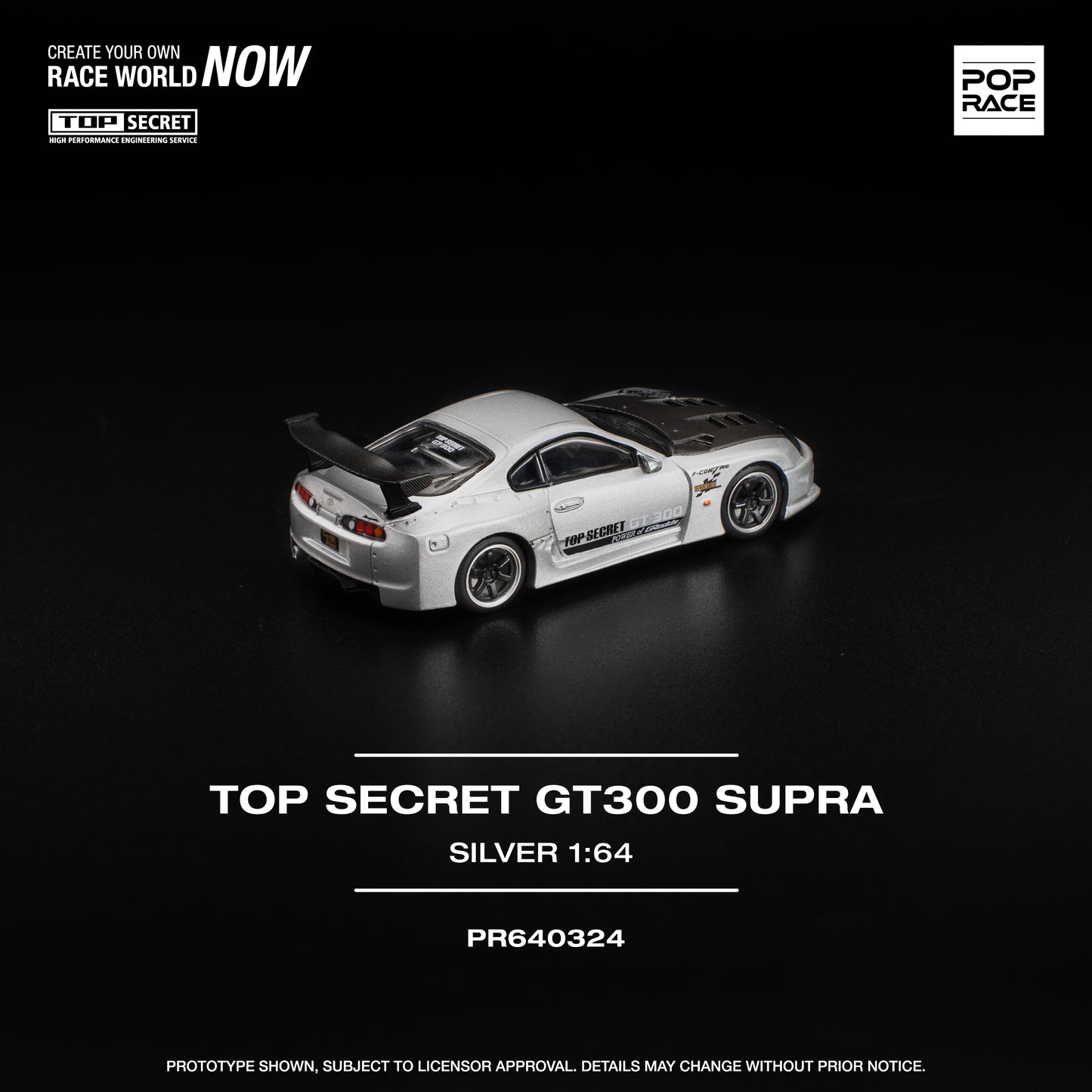 Toyota Top SecretGT300 Silver  - Pop Race (PRE ORDEN)