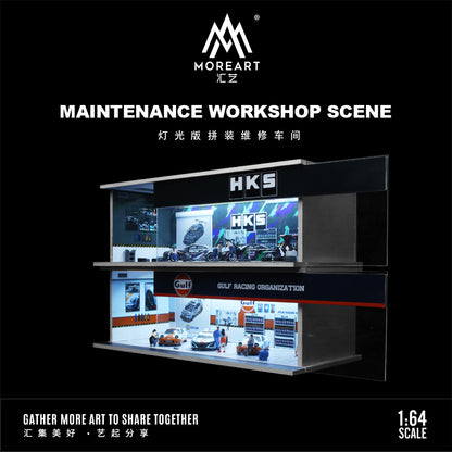 Parqueo Taller Gulf y HKS Diorama - MoreART (BAJO PEDIDO)
