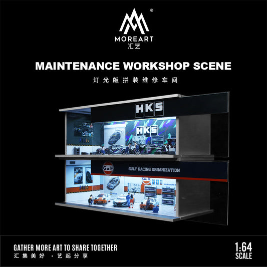 Parqueo Taller Gulf y HKS Diorama - MoreART (BAJO PEDIDO)