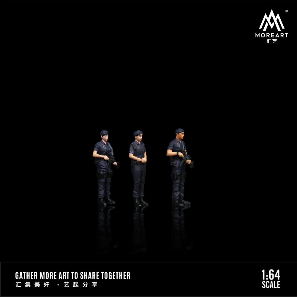 Set de 3 Figuras Hong Kong Police - MoreART (BAJO PEDIDO)