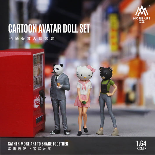 Set de 3 Figuras Hellow Kitty & Animals  - MoreART (BAJO PEDIDO)