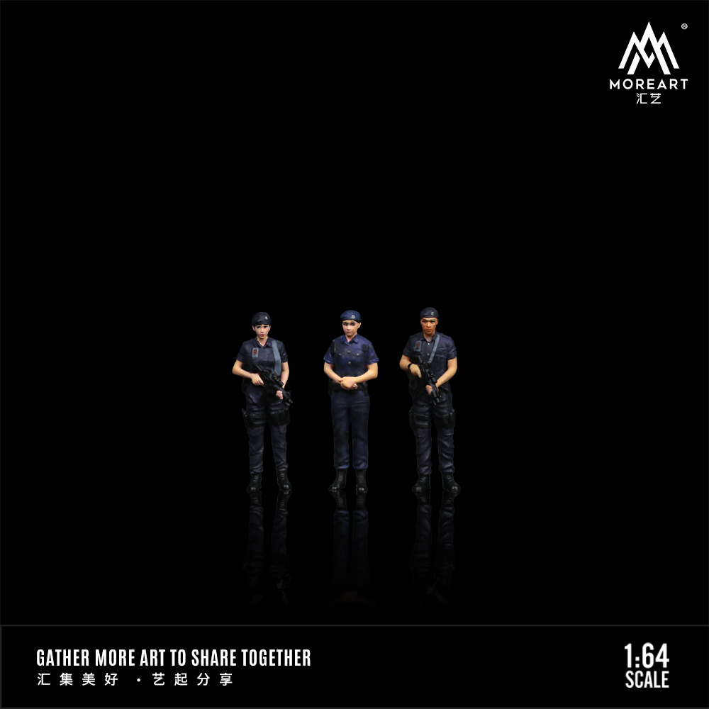 Set de 3 Figuras Hong Kong Police - MoreART (BAJO PEDIDO)