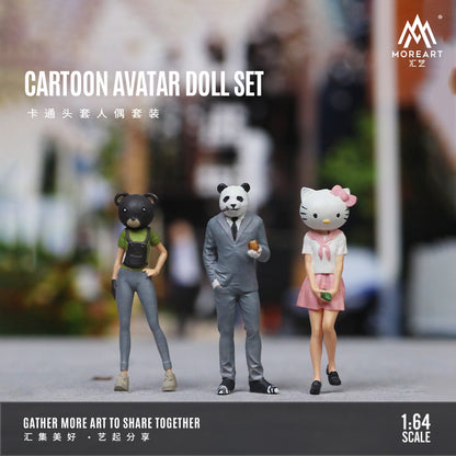 Set de 3 Figuras Hellow Kitty & Animals  - MoreART (BAJO PEDIDO)