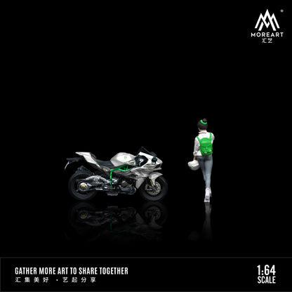Moto Kawasaki Blanca Figura - MoreART (BAJO PEDIDO)