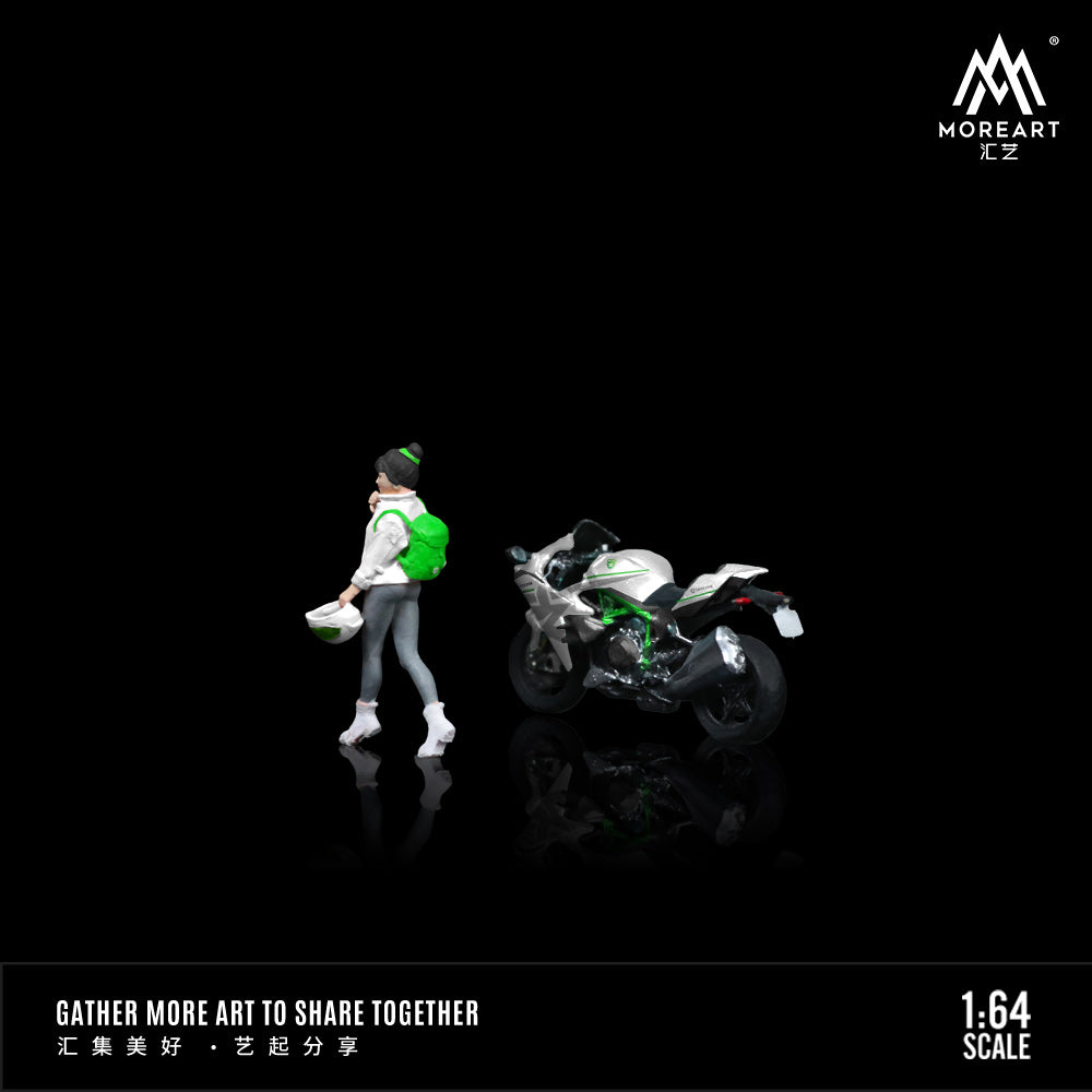 Moto Kawasaki Blanca Figura - MoreART (BAJO PEDIDO)
