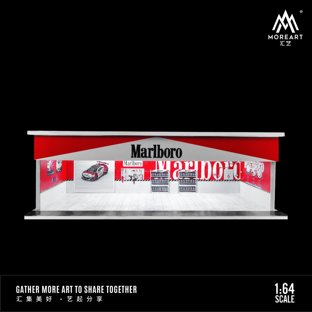 Parqueo Talleres Marlboro y Porsche Pink Pig Diorama - MoreART (BAJO PEDIDO)