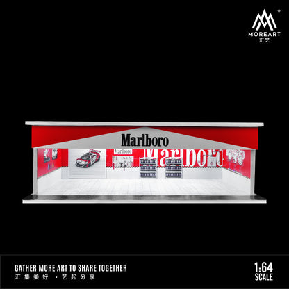 Parqueo Talleres Marlboro y Porsche Pink Pig Diorama - MoreART (BAJO PEDIDO)