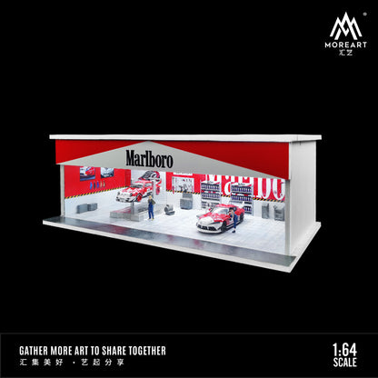 Parqueo Talleres Marlboro y Porsche Pink Pig Diorama - MoreART (BAJO PEDIDO)