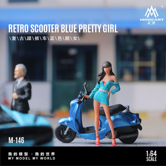 Moto Retro Scooter blue Figura MoreART (BAJO PEDIDO)