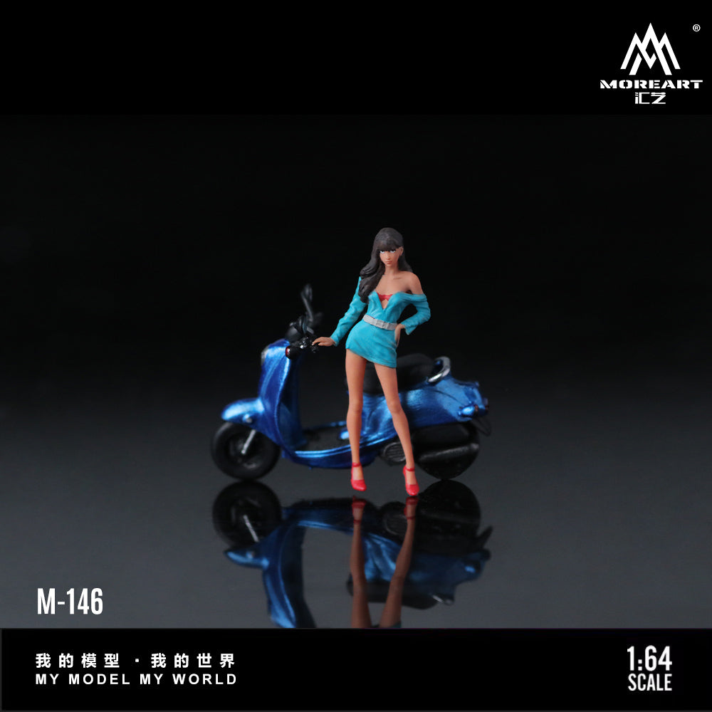 Moto Retro Scooter blue Figura MoreART (BAJO PEDIDO)