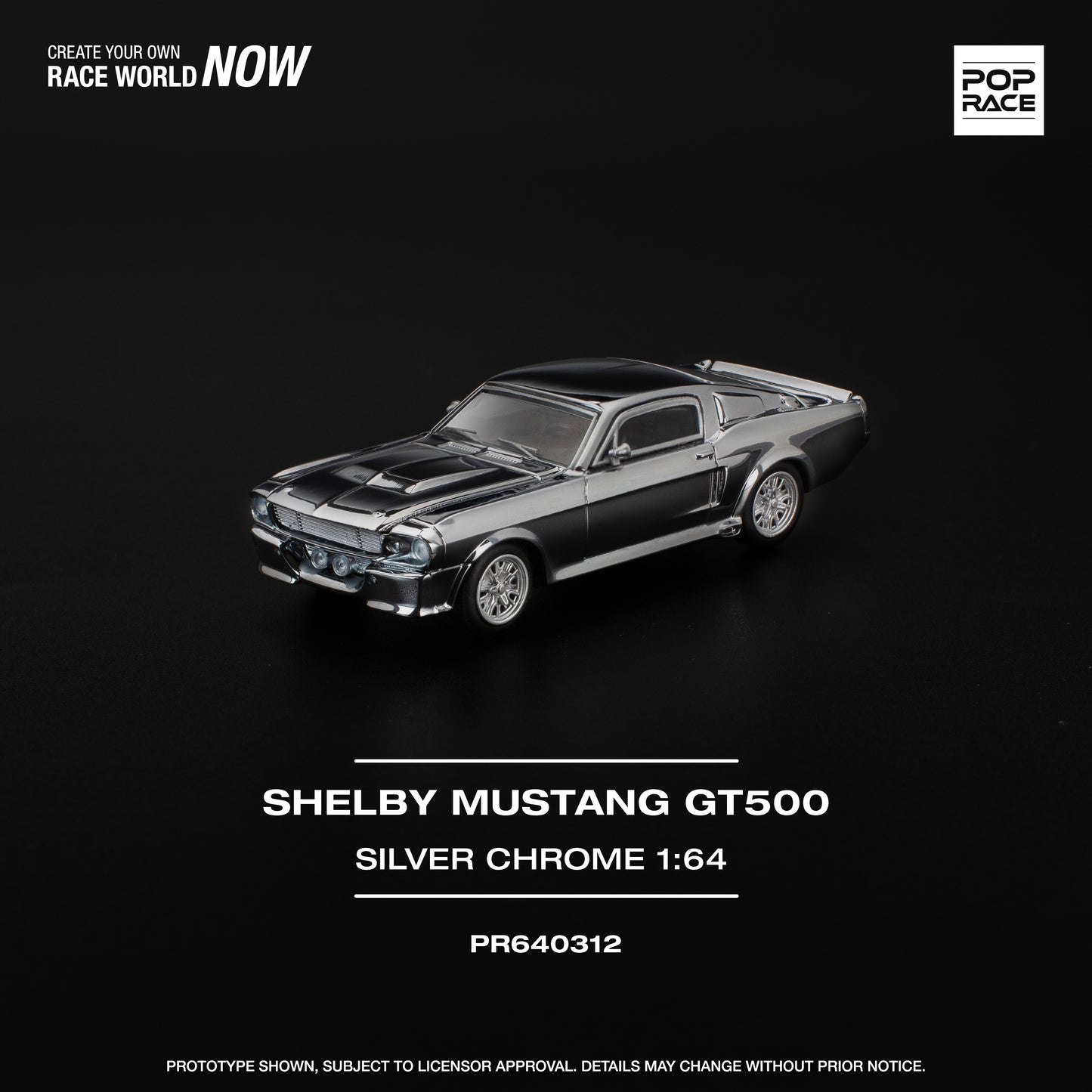 Ford Shelby Mustang G500 SILVER CHROME  - Pop Race (PRE ORDEN)