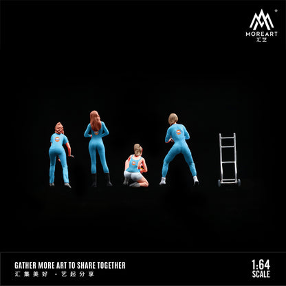Set de 5 Figuras Gulf Car repair girl - MoreART (BAJO PEDIDO)