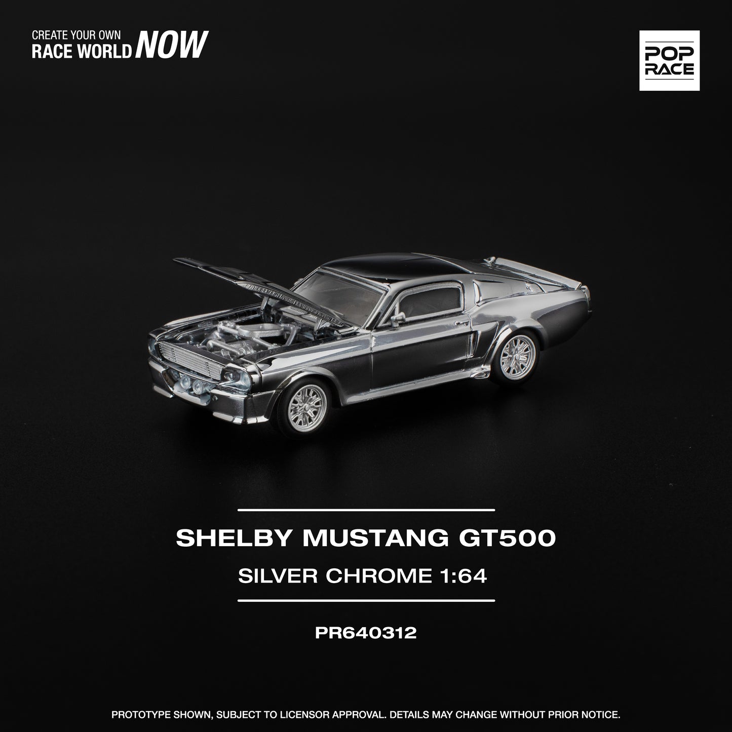 Ford Shelby Mustang G500 SILVER CHROME  - Pop Race (PRE ORDEN)
