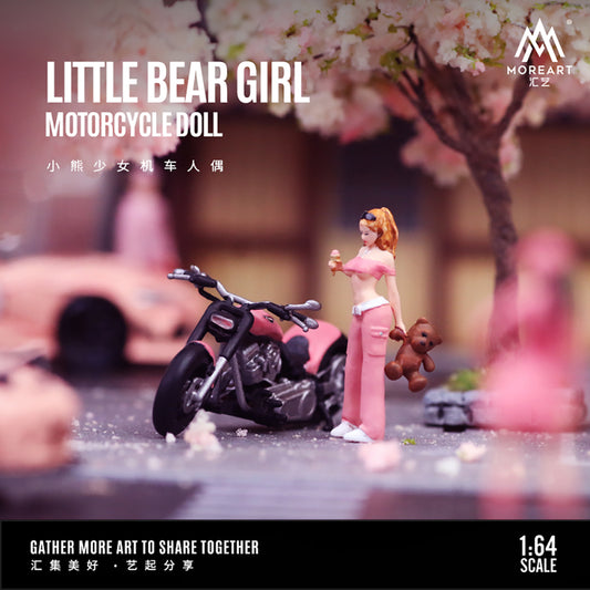 Moto Girl pink teddy bear Figura - MoreART (BAJO PEDIDO)