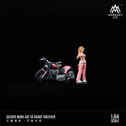 Moto Girl pink teddy bear Figura - MoreART (BAJO PEDIDO)