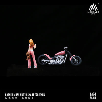 Moto Girl pink teddy bear Figura - MoreART (BAJO PEDIDO)