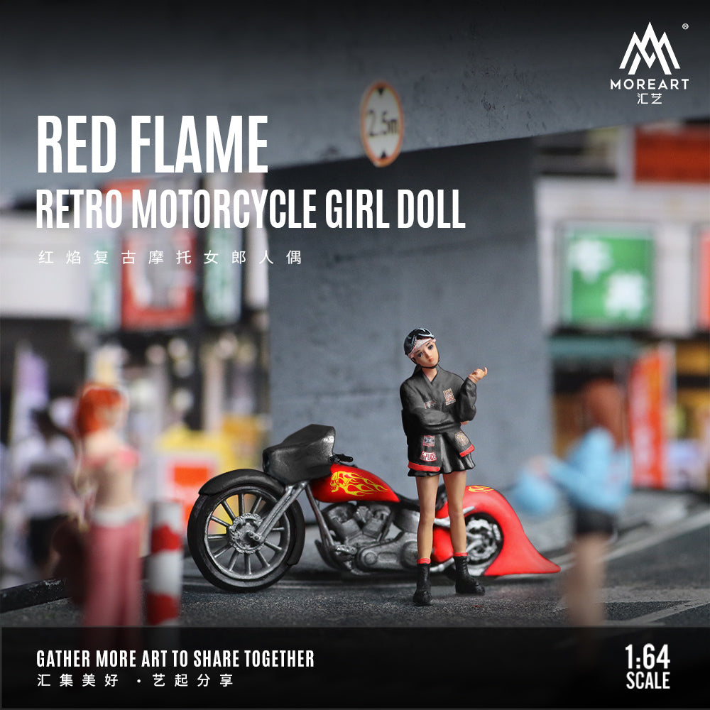 Moto Retro red flame Figura - MoreART (BAJO PEDIDO)