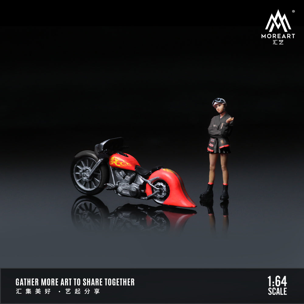 Moto Retro red flame Figura - MoreART (BAJO PEDIDO)