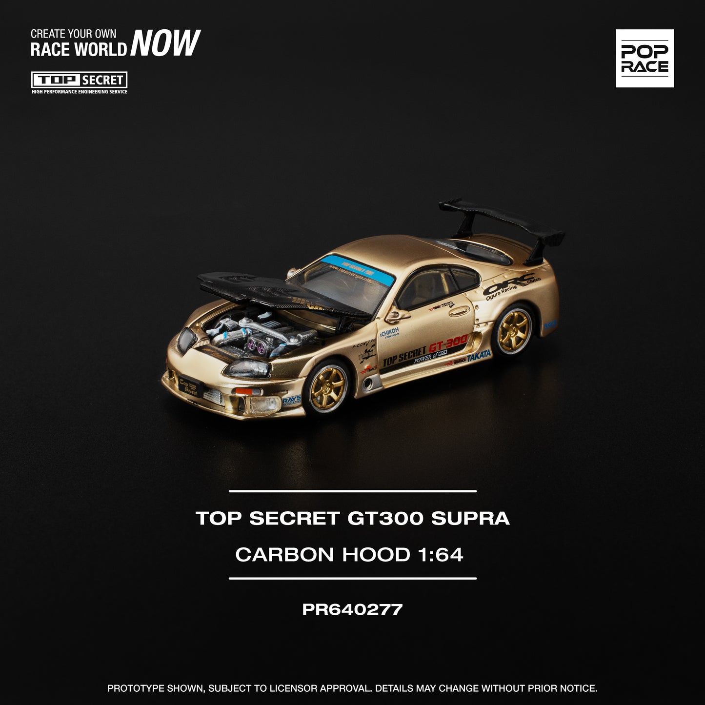 Toyota Top SecretGT300 Chrome Gold  - Pop Race (PRE ORDEN)