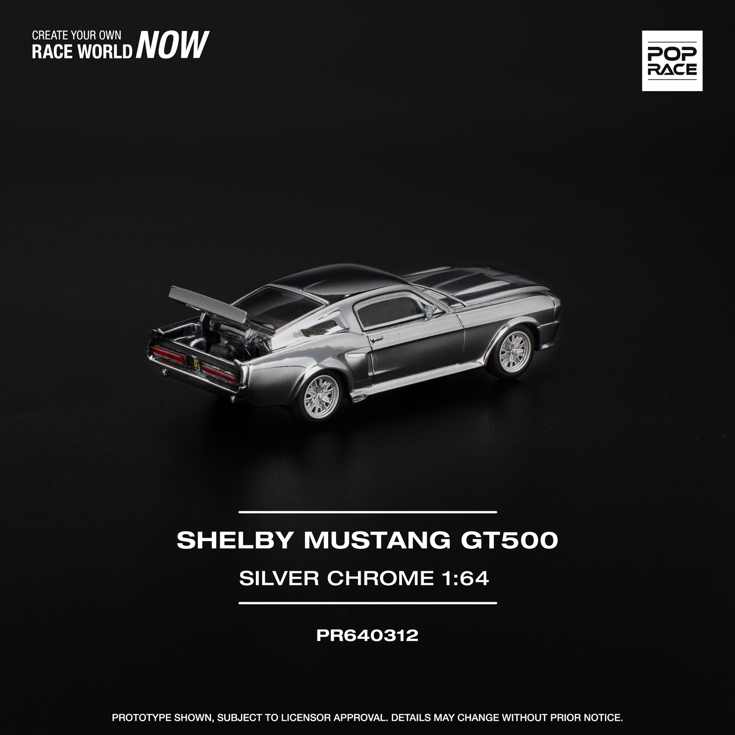 Ford Shelby Mustang G500 SILVER CHROME  - Pop Race (PRE ORDEN)