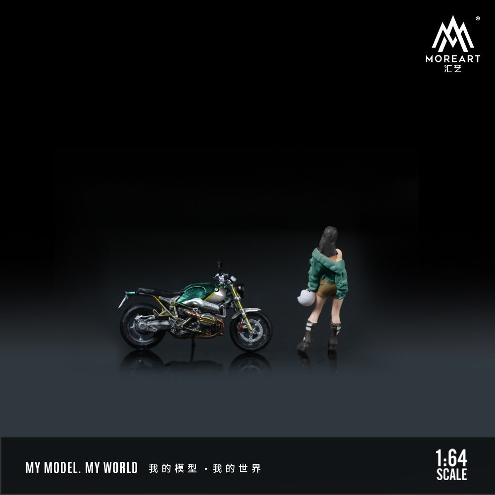 Moto BMW Retro verde Figura  - MoreART (BAJO PEDIDO)