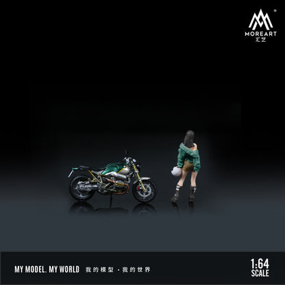 Moto BMW Retro verde Figura  - MoreART (BAJO PEDIDO)
